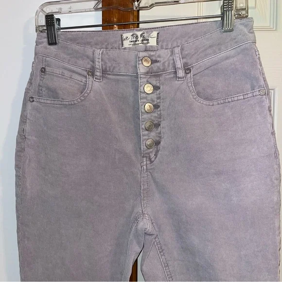Free People Corduroy Button Fly Jeans • High Rise • Lilac Frost - Picture 4 of 11